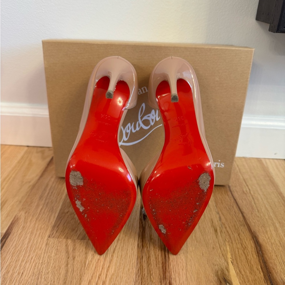 Christian Louboutin Nude Patent Leather Heels - Picture 3 of 3